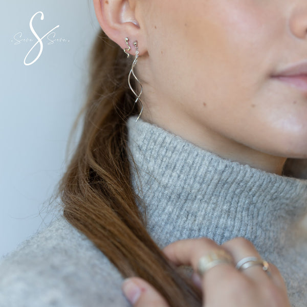 Twisted Ribbon - Drop Stud Earring