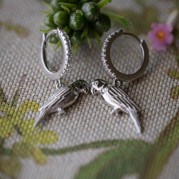 sera sera -jewellery-parrot earring - silver and gold collection