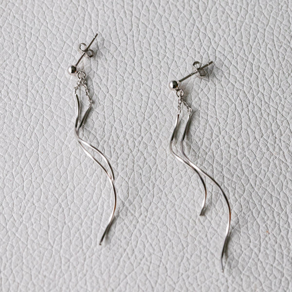 Twisted Ribbon - Drop Stud Earring