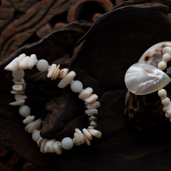 Sand Drop - Shell Bracelet and Necklace Set