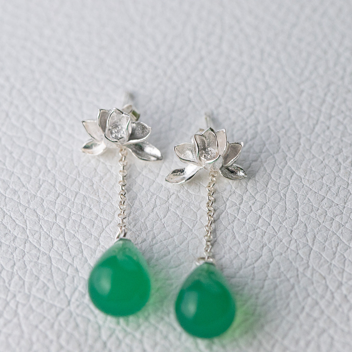 Green Lotus - Drop Earring