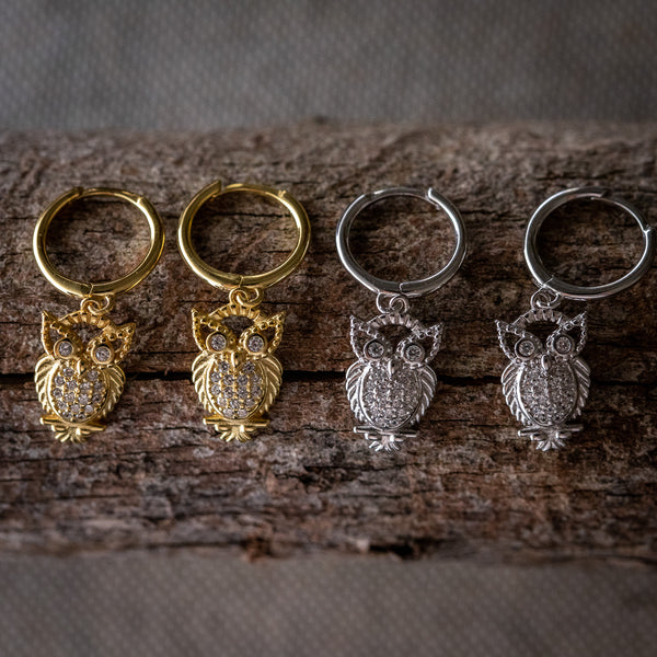 sera sera -jewellery- owl earring - silver and gold collection