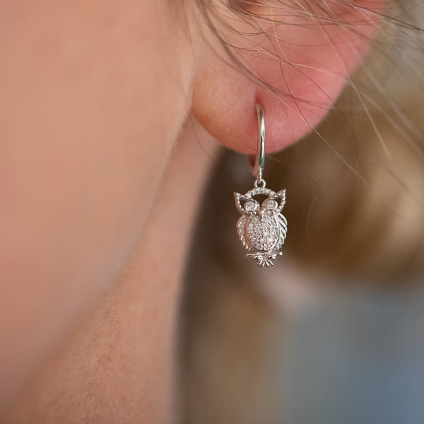 sera sera -jewellery- owl earring - silver and gold collection